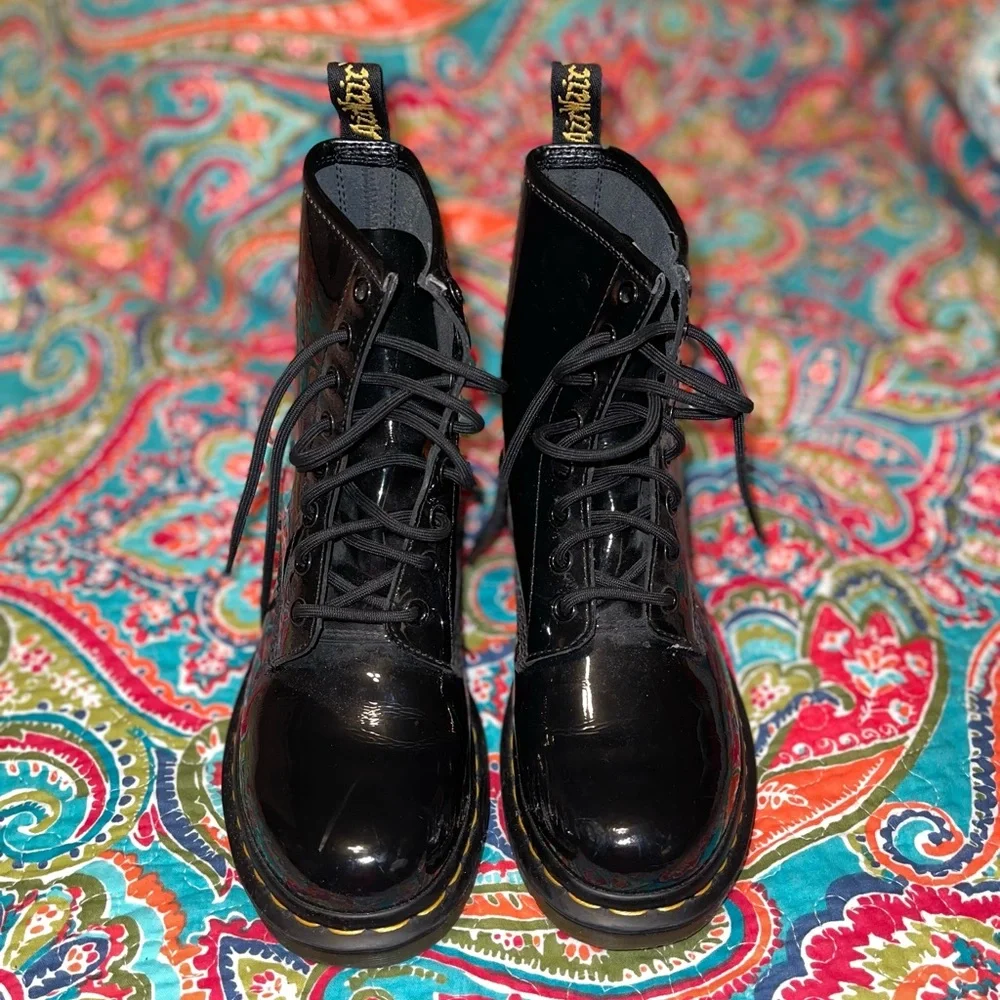 Size 8 Docs Black Patent worn a few times - Picture 2 of 6